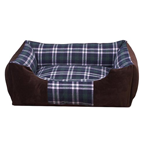 LvRao Hundebett, Katzenbett Corduroy Kariert Hundesofa, Hundekissen, Haustier Haus Gemütlich Haustierbett - Für alle Jahreszeiten - (Kariert #4, M: 55 * 35 * 18cm) von LvRao