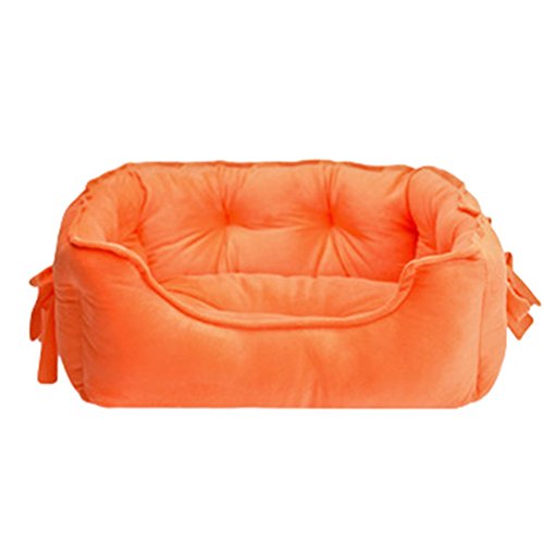 LvRao Hundekorb Katzen Klein Hundebett Haustier Haus Rechteckig Weich Hundekörbchen, Haustierbett Winter (Orange, 48 * 38 * 18CM) von LvRao