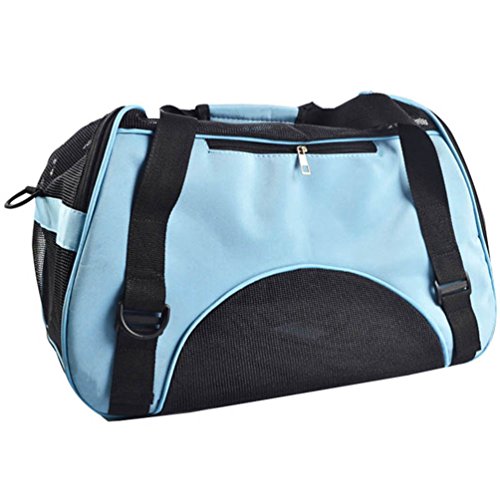 LvRao Hundetragetasche, Hunderucksack, Haustiertragetasche, Handtasche, Transporttasche Tragbar für Haustiere, Hunde, Katze (Blau, M: 44 * 23 * 32cm) von LvRao