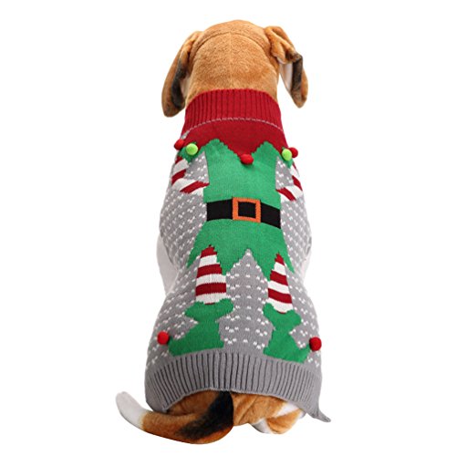 LvRao Niedlich Weich Weihnachten Halloween Gedruckt Haustier Welpe Hund Sweater Jumper Mantel (Grau Clown, 2XL) von LvRao