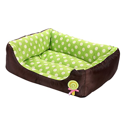 LvRao Waschbar Haustierbett für Hund, Katze & Haustier Rechteck Welpen Kissen Sofa Körbe Hundebett (Grün, S: 45 * 35 * 12CM) von LvRao