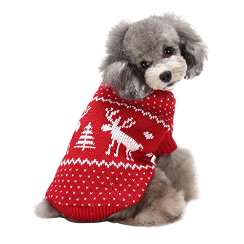 LvRao Welpe Hund Katze Strickpullover Sweater Niedlich Jumper Haustier Weihnachten Kostüm Mantel (Schwarz Schädel, 2XL) von LvRao