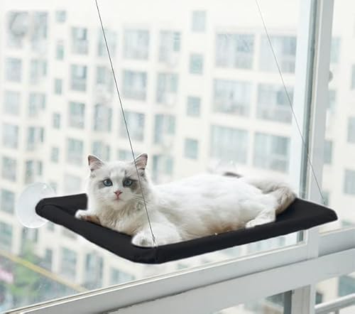 LvSenLin Hamaca Grande Con Ventana para Gatos, ventosa para Gatos, gatitos, cama solar, hamaca de Malla transpirable, cama de descanso para mascotas, Nido acogedor para Gatos Con carga de 20kg von LvSenLin