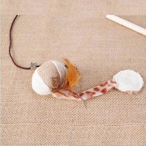 LvSenLin Interactive Cat Toy Funny Simulation Feather Bird with Bell Cat Stick Toy for Kitten Playing Teaser Wand Toy Cat von LvSenLin