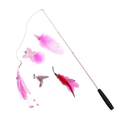 LvSenLin Interactive Cat Toy Funny Simulation Feather Bird with Bell Cat Stick Toy for Kitten Playing Teaser Wand Toy Cat von LvSenLin