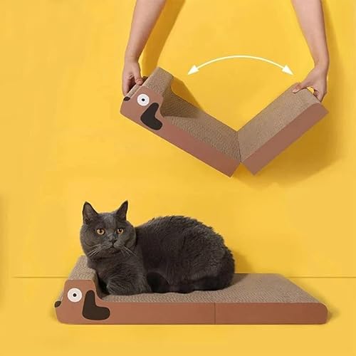 LvSenLin Puppy Pattern Foldable Kitten Corrugated Paper Cat Scratcher Board Cat Scratch Pad Grinding Claw Cat Nip Toy Cat Claw Board von LvSenLin