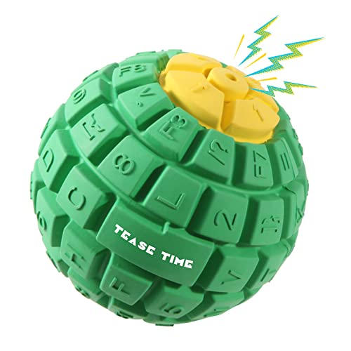 Jolly Ball für Hunde, Hundespielzeug für Aggressive Kauer, Tough Squeaky Dog Toys, Interaktives Hundespielzeug, Spielzeug für die Hundezahnreinigung, Elastischer Naturkautschuk Hundeball, Grün von LvYueLM