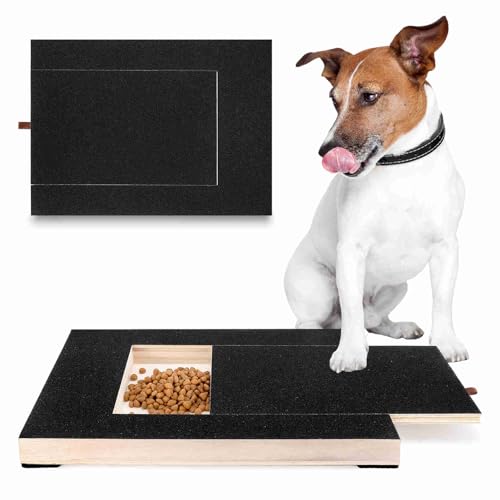 Lvefyti Kratzbrett für Hunde mit Leckerlibox 35x25x3cm, Scratch Pad für Nägel, Stressfreies Haustier Nagelfeilenbrett, Alternative Krallenschleifer für Hunde Nagelpflege von Lvefyti