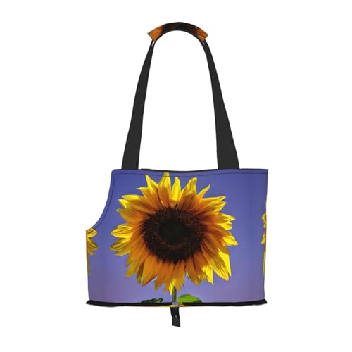 Bloom Sunflower Stilvolle und tragbare Haustier-Crossbody-Tasche – Haustier-Tragetasche für kleine Hunde – Haustier-Tragetasche, Crossbody-Tasche für Haustiere von Lxqlss