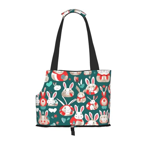 Lxqlss Bunny Rabbits Stilvolle und tragbare Haustier-Crossbody-Tasche – Haustier-Tragetasche für kleine Hunde – Haustier-Tragetasche, Crossbody-Tasche für Haustiere von Lxqlss