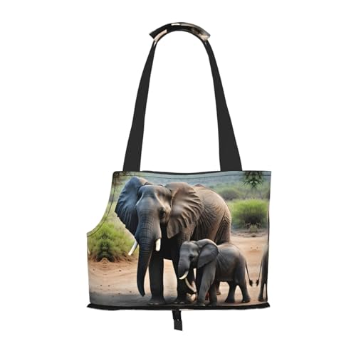 Lxqlss Elegante und tragbare Umhängetasche für Haustiere, Elefant und Baby, Elefant, Handtasche für kleine Hunde, Umhängetasche für Haustiere von Lxqlss