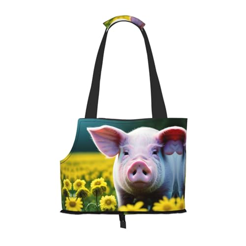 Lxqlss Flower Pig Stilvolle und tragbare Haustier-Crossbody-Tasche – Haustier-Tragetasche für kleine Hunde – Haustier-Tragetasche, Crossbody-Tasche für Haustiere von Lxqlss