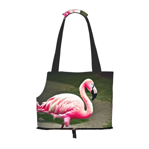 Lxqlss Pink Flamingo Stilvolle und tragbare Haustier-Crossbody-Tasche – Haustier-Tragetasche für kleine Hunde – Haustier-Tragetasche, Crossbody-Tasche für Haustiere von Lxqlss