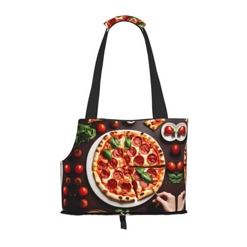 Lxqlss Pizza Food Stilvolle und tragbare Haustier-Crossbody-Tasche – Haustier-Tragetasche für kleine Hunde – Haustier-Tragetasche, Crossbody-Tasche für Haustiere von Lxqlss