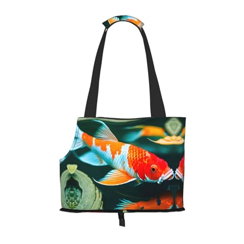 Lxqlss Pretty Koi Fish Stilvolle und tragbare Haustier-Crossbody-Tasche – Haustier-Tragetasche für kleine Hunde – Haustier-Tragetasche, Crossbody-Tasche für Haustiere von Lxqlss