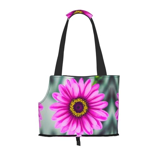 Lxqlss Rosa Blume Stilvolle und tragbare Haustier-Crossbody-Tasche – Haustier-Tragetasche für kleine Hunde – Haustier-Tragetasche, Crossbody-Tasche für Haustiere von Lxqlss