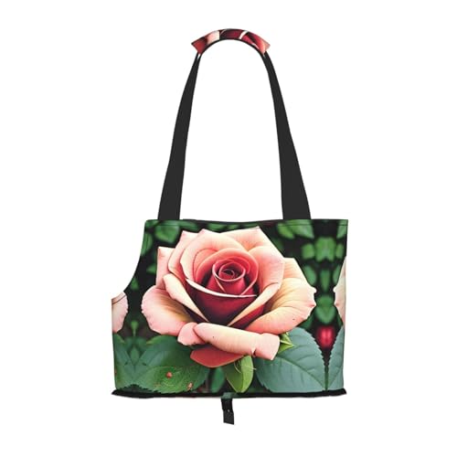 Lxqlss Rustikale Rosenblüten, stilvolle und tragbare Haustier-Crossbody-Tasche – Haustier-Tragetasche für kleine Hunde – Haustier-Tragetasche, Crossbody-Tasche für Haustiere von Lxqlss