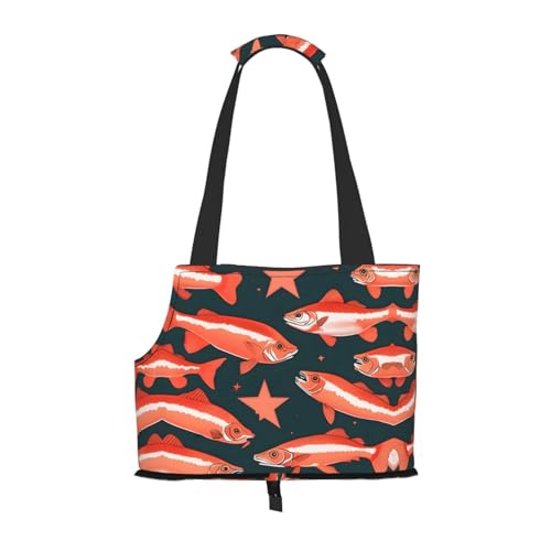 Lxqlss Salmon Stilvolle und tragbare Haustier-Crossbody-Tasche – Haustier-Tragetasche für kleine Hunde – Haustier-Tragetasche, Crossbody-Tasche für Haustiere von Lxqlss