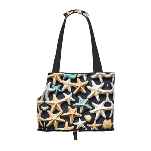 Lxqlss Seashell Seestern Stilvolle und tragbare Haustier-Crossbody-Tasche – Haustier-Tragetasche für kleine Hunde – Haustier-Tragetasche, Crossbody-Tasche für Haustiere von Lxqlss