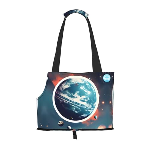 Lxqlss Space Planet Earth Stilvolle und tragbare Haustier-Crossbody-Tasche – Haustier-Tragetasche für kleine Hunde – Haustier-Tragetasche, Crossbody-Tasche für Haustiere von Lxqlss