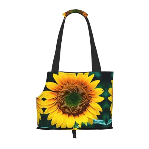 Lxqlss Stilvolle und tragbare Haustier-Crossbody-Tasche mit Sonnenblumenmuster, Haustier-Tragetasche für kleine Hunde, Haustier-Tragetasche, Crossbody-Tasche für Haustiere, von Lxqlss