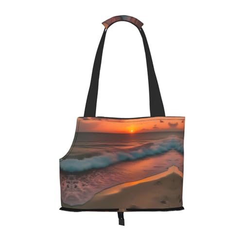 Lxqlss Sunset at the Beach Stilvolle und tragbare Haustier-Crossbody-Tasche – Haustier-Tragetasche für kleine Hunde – Haustier-Tragetasche, Crossbody-Tasche für Haustiere von Lxqlss