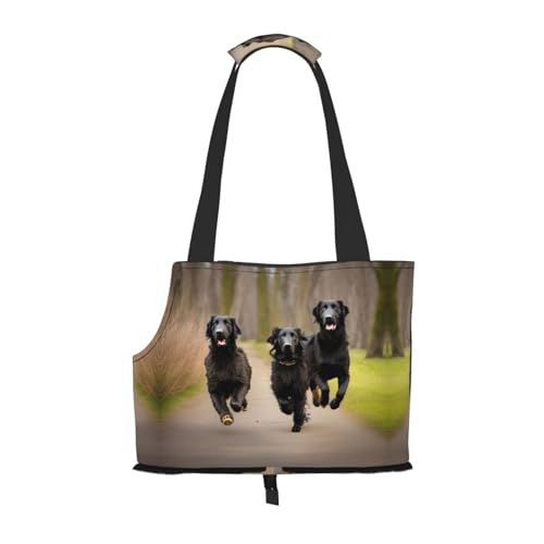 Lxqlss Trotting Flat Coated Retrievers Paw Stilvolle und tragbare Haustier-Crossbody-Tasche – Haustier-Tragetasche für kleine Hunde – Haustier-Tragetasche, Crossbody-Tasche für Haustiere von Lxqlss