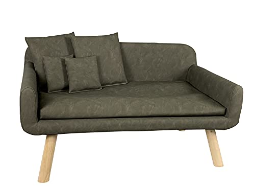 Lycce Hundesofa Tilda Kunstleder Used Look Taupe 103cm x 58cm x 50cm von Lycce