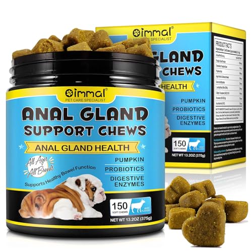 Analdrüse Unterstützung für Hunde, 150 PCS Analdrüse Ergänzung Soft Chews mit Kürbis Püree Faser, Hund Durchfall unterstützt gesunde Analdrüse & Darm-Funktion mit Verdauungsenzymen & Probiotika von Lynkktoy