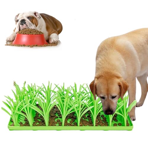 Grasmatte Katze, Grasmatte Silikon Für Katzen, Cat Grass Mat Silicone, Slow Food Matte Haustiere, 3D-Gras-Futtermatte, Interaktive Rutschfestes Haustierfütterungsmatte Für Katzen, Futtermatte Katzen von Lyoveu