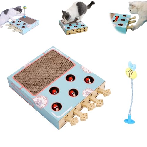 Miaofairy Cat Toy,whack a mole katze,Miaofairy Katzenspielzeug,Cat Whack A Mole,Cat Cardboard Box,Hunting Cat Toy,Hunting Toy for Cats,Interactive Cat Toy Toy,Whack-a-mole 3-in-1 Cat Scratcher and Toy von Lyoveu