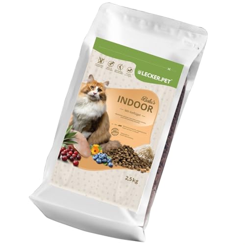 Lecker.Pet® | 10 kg Balu's Indoor Geflügel Katzen Trockenfutter Vollnahrung | Glutenfreies, vitaminreiches Katzenfutter | Trockenvollnahrung für Erwachsene Katzen | Nährstoffreiche Proteinquelle von Lyra Pet