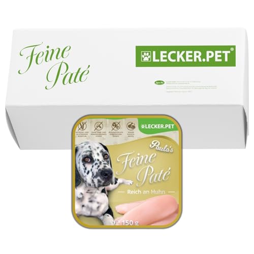 Lecker.Pet® | 33 x 150 g Paula's Feine Paté Reich an Huhn Hunde Nassfutter | Hochwertiges Hundefutter | Natürlich & ohne Zuckerzusätze | Reich an Proteinen & Mineralien | Getreidefrei & Glutenfrei von Lyra Pet