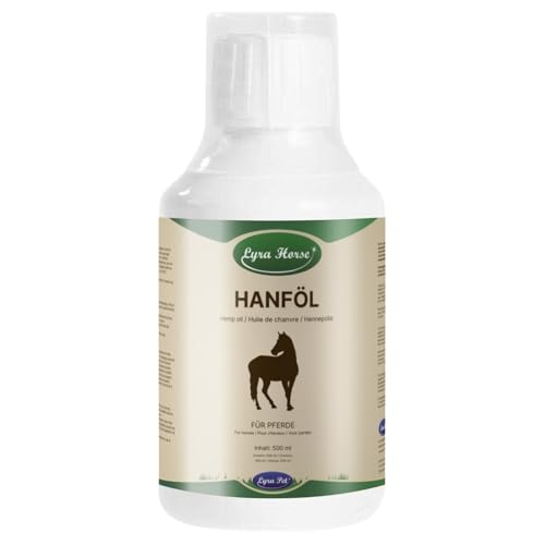 Lyra Horse® 3 x 500 ml Barfer's Solution 100% Hanföl für Pferde | Essentielle Fettsäuren | Nährstoffreiche Ergänzung für Pferdefutter | Für den Stoffwechsel | Naturrein & Kaltgepresst aus Hanfsamen von Lyra Pet