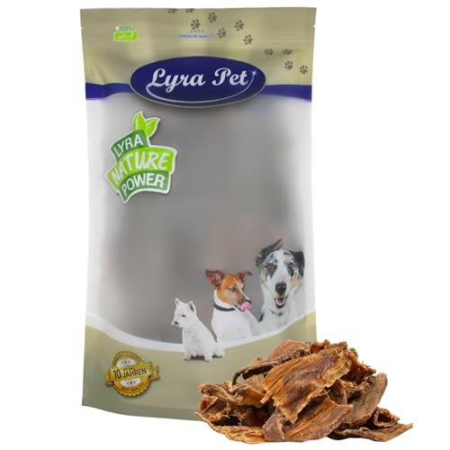 Lyra Pet® 1 kg Dörrfleisch Chips 4-10 cm | Naturbelassener Kausnack zahnreinigend | Proteinhaltiges Leckerli für alle Hunde | Getrockneter Kauartikel | Langer Kaugenuss | Reich an Nährstoffen von Lyra Pet