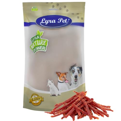 Lyra Pet® 1 kg Entenbrustabschnitte | Geschmackvoller Kausnack | Leckerli auch für Welpen und ältere Hunde | Fettarmes Hundefutter | Gut verträglich | Wiederverschließbarer Beutel von Lyra Pet