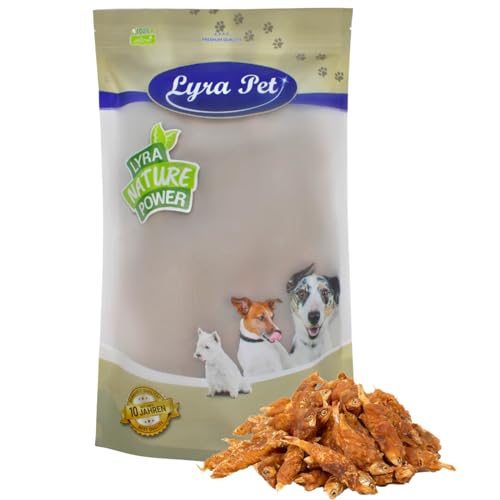 Lyra Pet® 1 kg Hühner Wrap mit Fisch Hundefutter Snack fettarm schonend getrocknet Leckerli Kausnack Kauartikel für Hunde Kauspaß von Lyra Pet