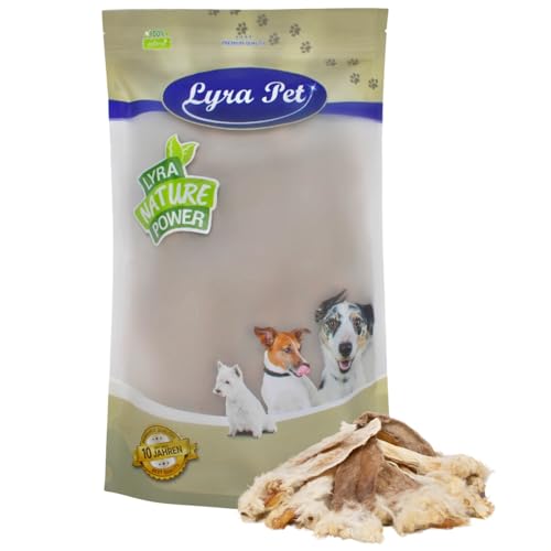 Lyra Pet® 1 kg Kaninchenohren mit Fell | Naturbelassener Kausnack | Proteinreiches Leckerli für Hunde | Gut verträglich & darmreinigend | Nährstoffreicher Kaugenuss | Schonend getrocknet von Lyra Pet