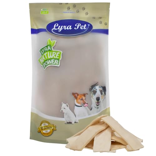 Lyra Pet® 1 kg Kauchips aus Büffelhaut | Naturbelassener Kausnack zahnreinigend | Langer Kaugenuss | Proteinhaltiges Leckerli für alle Hunde | Fettarmes Hundefutter | Nährstoffreich von Lyra Pet