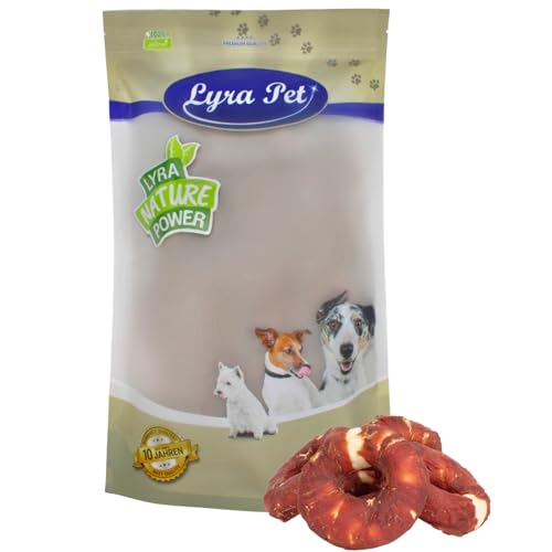 Lyra Pet® 1 kg Kauringe mit Entenbruststreifen | Fettarmer Kausnack | Leckerli aus Rind & Ente für Hunde | Langer Kaugenuss | Gut verträgliches Hundefutter | Wiederverschließbarer Beutel von Lyra Pet