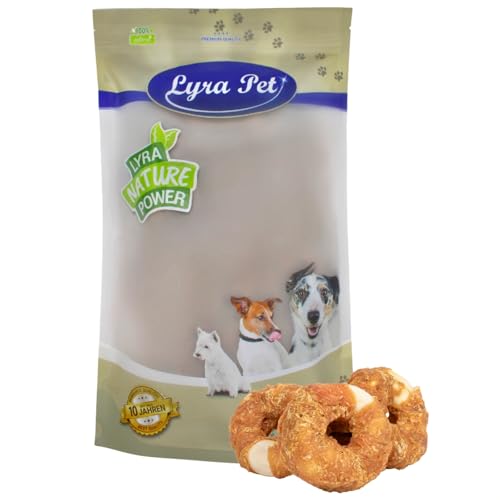 Lyra Pet® 1 kg Kauringe mit Hühnerbruststreifen | Fettarmer Kausnack | Leckerli aus Rind & Huhn für Hunde | Langer Kaugenuss | Gut verträgliches Hundefutter | Wiederverschließbarer Beutel von Lyra Pet