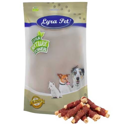 Lyra Pet® 1 kg Kaurollen mit Entenbrust Natur Hundefutter Snack fettarm schonend getrocknet getrocknet Leckerli Kausnack Kauartikel für Hunde Kauspaß von Lyra Pet