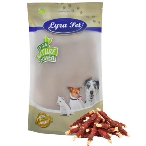 Lyra Pet® 1 kg Kaurollen mit Entenbruststreifen Hundefutter Snack fettarm schonend getrocknet getrocknet Leckerli Kausnack Kauartikel für Hunde Kauspaß von Lyra Pet