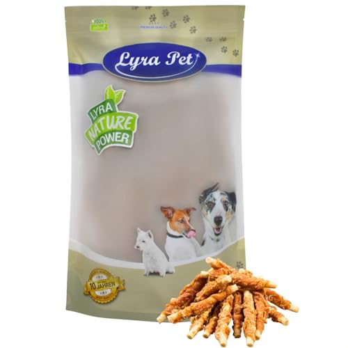 Lyra Pet® 1 kg Kaustange mit Hühnerbrust | Kausnack zahnreinigend | Leckerli für Hunde | Proteinreicher Kauartikel | Gut bekömmliches fettarmes Hundefutter | Wiederverschließbarer Beutel von Lyra Pet