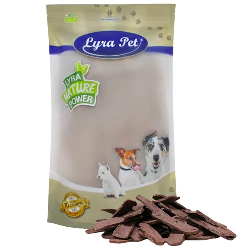 Lyra Pet® 1 kg Lammfleischstreifen Hundefutter Snack fettarm schonend getrocknet getrocknet Leckerli Kausnack Kauartikel für Hunde Kauspaß von Lyra Pet