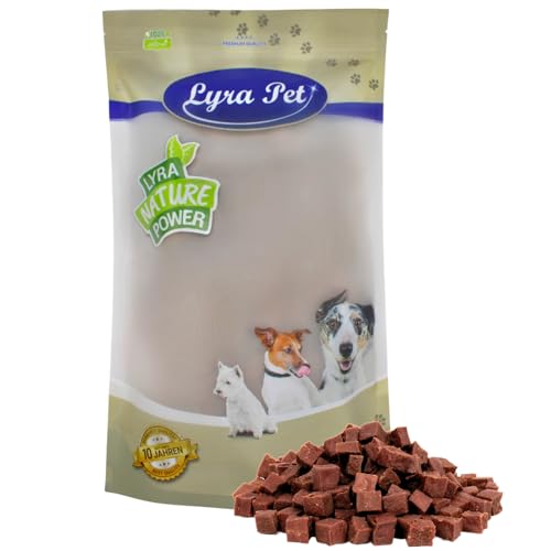 Lyra Pet® 1 kg Lammfleischwürfel Hundefutter Snack fettarm schonend getrocknet getrocknet Leckerli Kausnack Kauartikel für Hunde Kauspaß von Lyra Pet