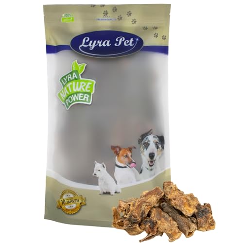 Lyra Pet® 1 kg Ochsenziemer Abschnitte 4-12 cm | Naturbelassener Kausnack zahnpflegend | Proteinhaltiges Leckerli für alle Hunde | Verträglicher & nährstoffreicher Kauartikel | Getrocknet von Lyra Pet