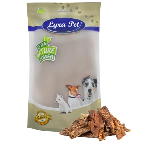 Lyra Pet® 1 kg Rinderlunge | Naturbelassener Kausnack zahnreinigend | Proteinhaltiges Leckerli für alle Hunde | Langer Kaugenuss | Getrockneter Kauartikel | Schonend getrocknet von Lyra Pet