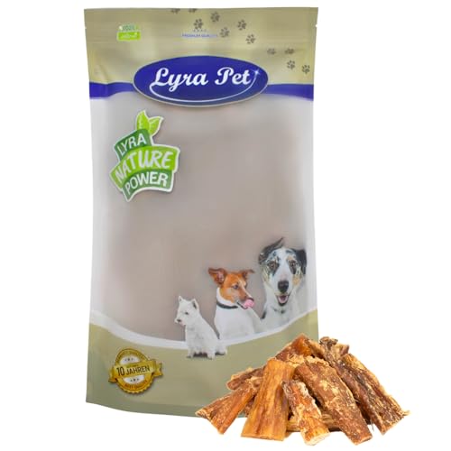 Lyra Pet® 1 kg Rindernackensehnen 1-7 cm | Naturbelassener Kausnack zahnreinigend | Leckerli für alle Hunde | Hoher Proteingehalt | Langer Kaugenuss | Schonend getrocknet | Nährstoffreich von Lyra Pet