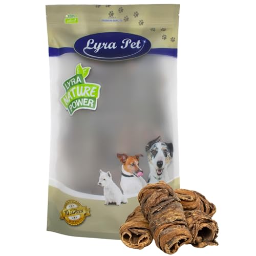 Lyra Pet® 1 kg Wraps aus Rinderlunge und Strossen | Naturbelassener Kausnack zahnreinigend | Schmackhafter Kaugenuss | Proteinhaltiges fettarmes Leckerli | Nährstoffquelle für Hunde von Lyra Pet